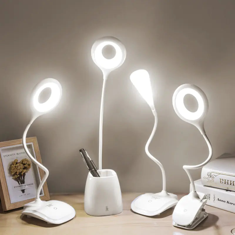 USB Rechargeable LED Clip Desk Lamp for Study & Bedroom