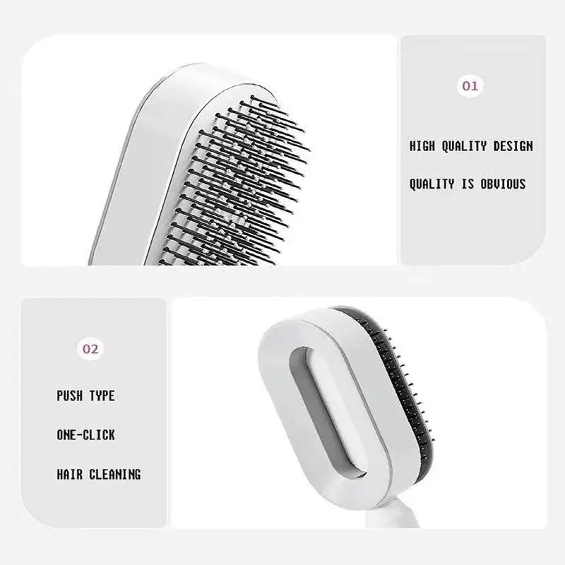 Self-Cleaning 3D Hair Brush
