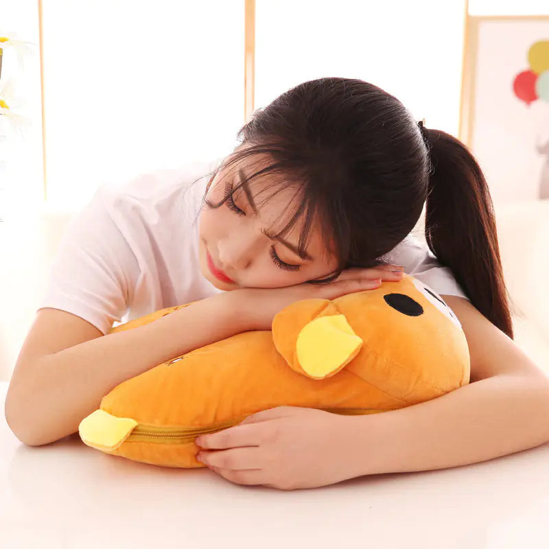 Cartoon Air Conditioning Blanket with Plush Pillow