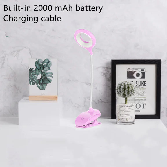 USB Rechargeable LED Clip Desk Lamp for Study & Bedroom