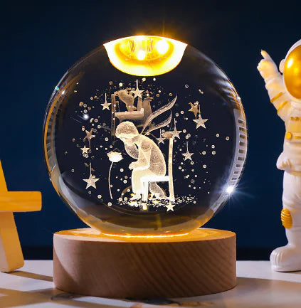 3D Laser-Etched Crystal Ball
