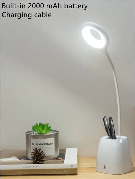 USB Rechargeable LED Clip Desk Lamp for Study & Bedroom