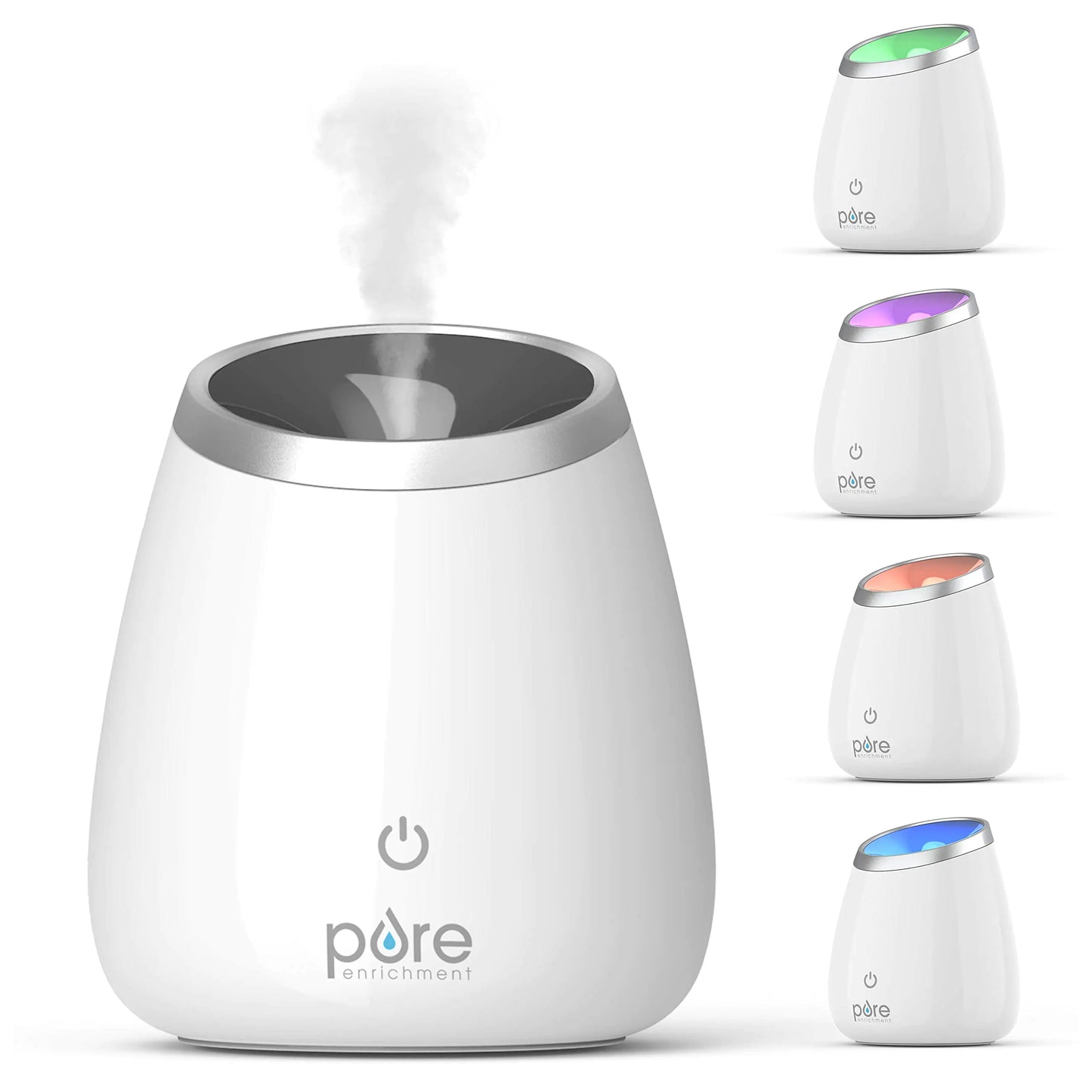 Pure Enrichment PureSpa Deluxe Ultrasonic Aromatherapy Oil Diffuser - 120ml Water Tank Mood-Boosting Ionizer and Optional Color-Changing Light - Lasts Up to 10 Hours with Auto Safety Shut-Off