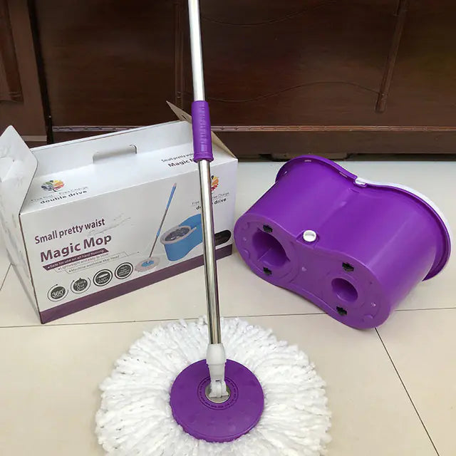 Stainless Steel Spin Mop Bucket Set with Dual Drive