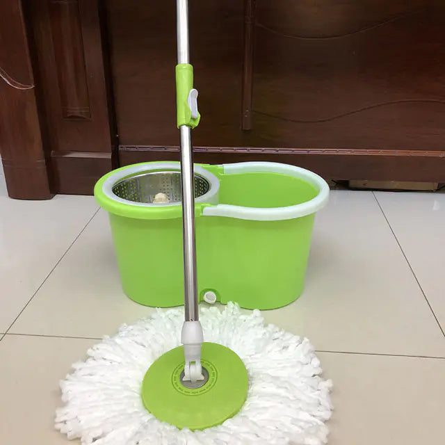 Stainless Steel Spin Mop Bucket Set with Dual Drive