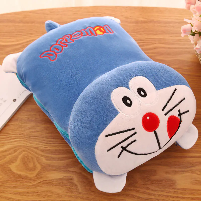 Cartoon Air Conditioning Blanket with Plush Pillow