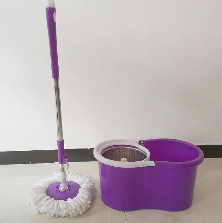 Stainless Steel Spin Mop Bucket Set with Dual Drive
