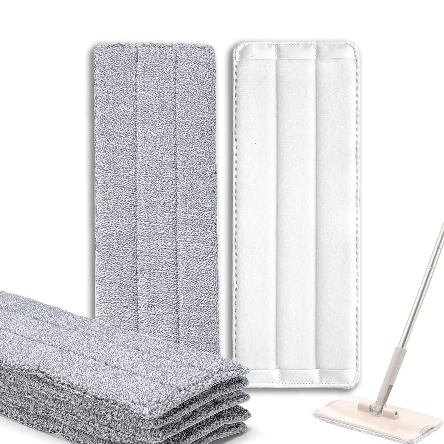 Bycarm Flat Mop Pads 13" X 4.9" Replacement Mop Pads Compatible with BoshengLibmanJoy Flat Mop & 13 Inch Flat Mop or Mop Bucket Set(6 Pack) Washable Microfiber Mop Pads for Floor Cleaning