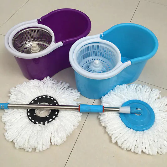 Stainless Steel Spin Mop Bucket Set with Dual Drive