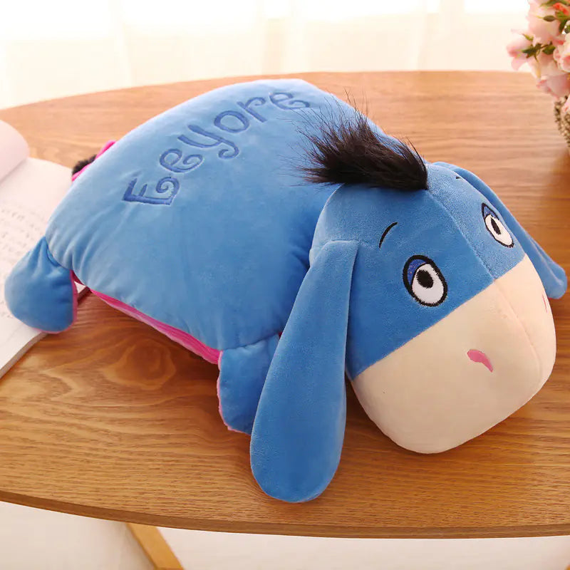 Cartoon Air Conditioning Blanket with Plush Pillow