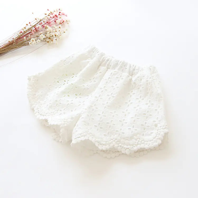 Girls' Hollow Lace Beach Shorts for Ages 8+