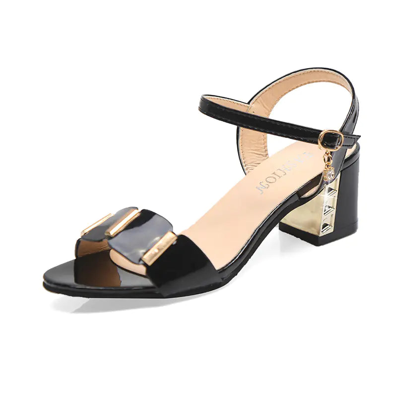 Comfortable All-Match Thick Heel Buckle Sandals
