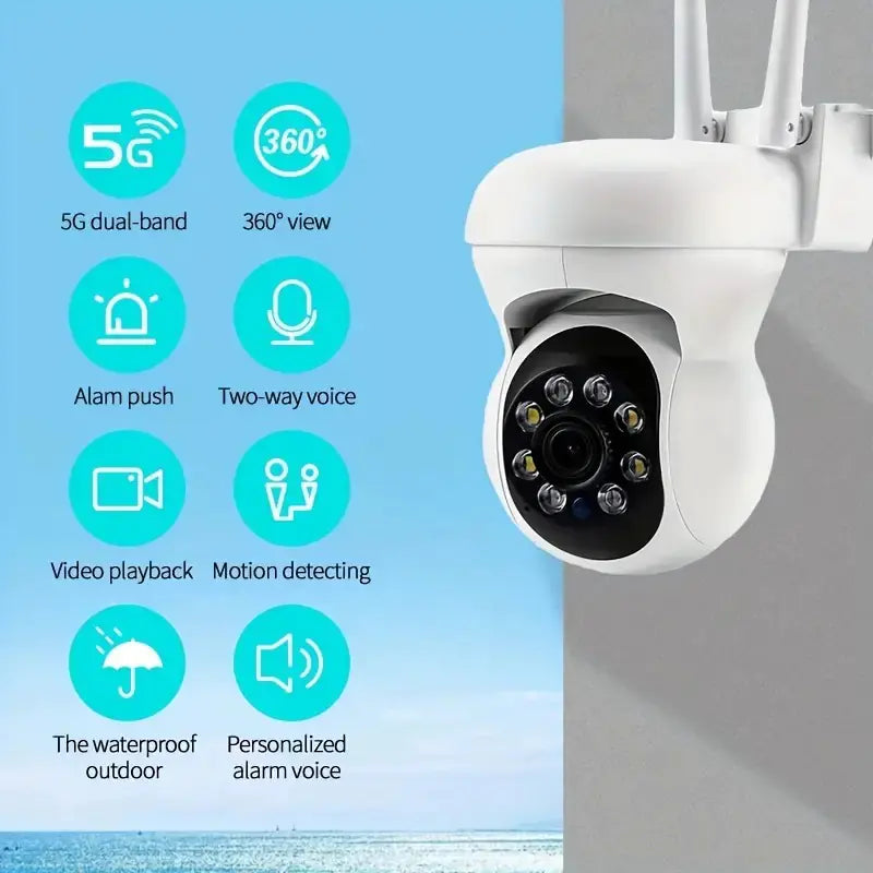 2MP 5G WiFi Outdoor Surveillance Camera with Night Vision