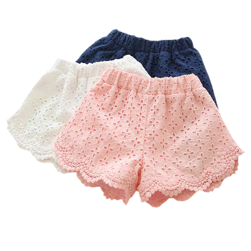 Girls' Hollow Lace Beach Shorts for Ages 8+