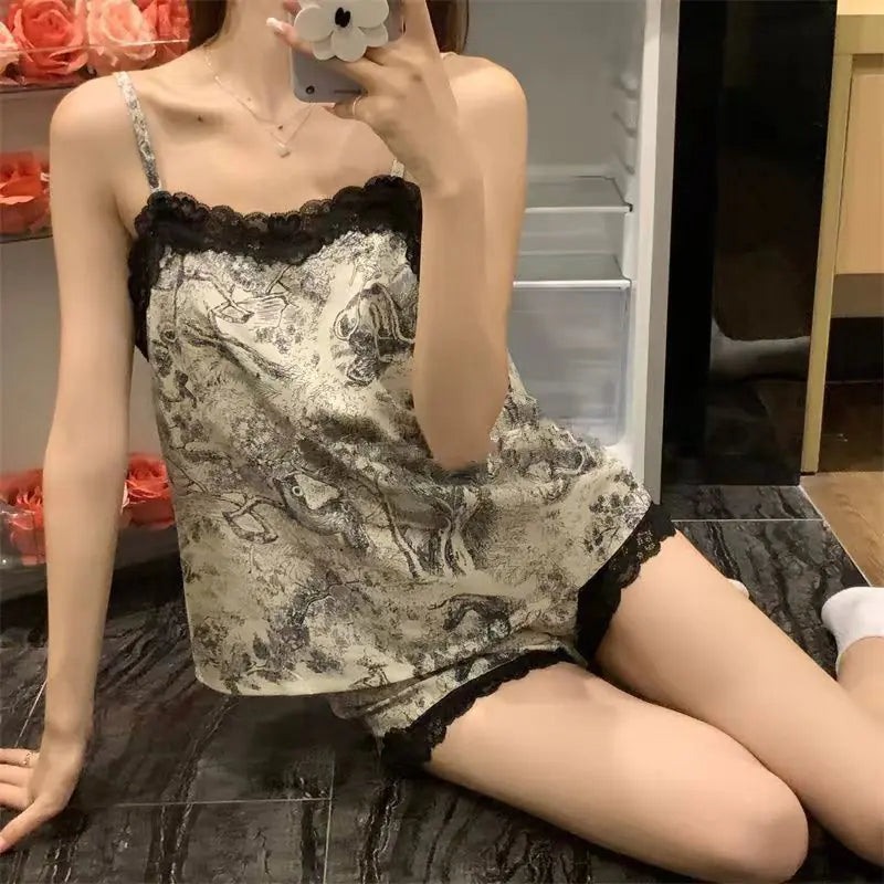 Black and White Lace Dress with Newspaper Print
