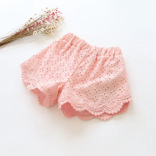 Girls' Hollow Lace Beach Shorts for Ages 8+